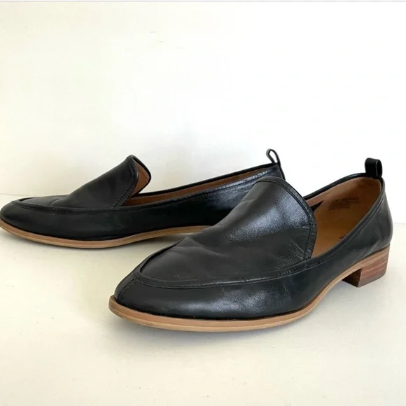 Susina Black Leather Slip-On Loafers - Picture 4 of 11